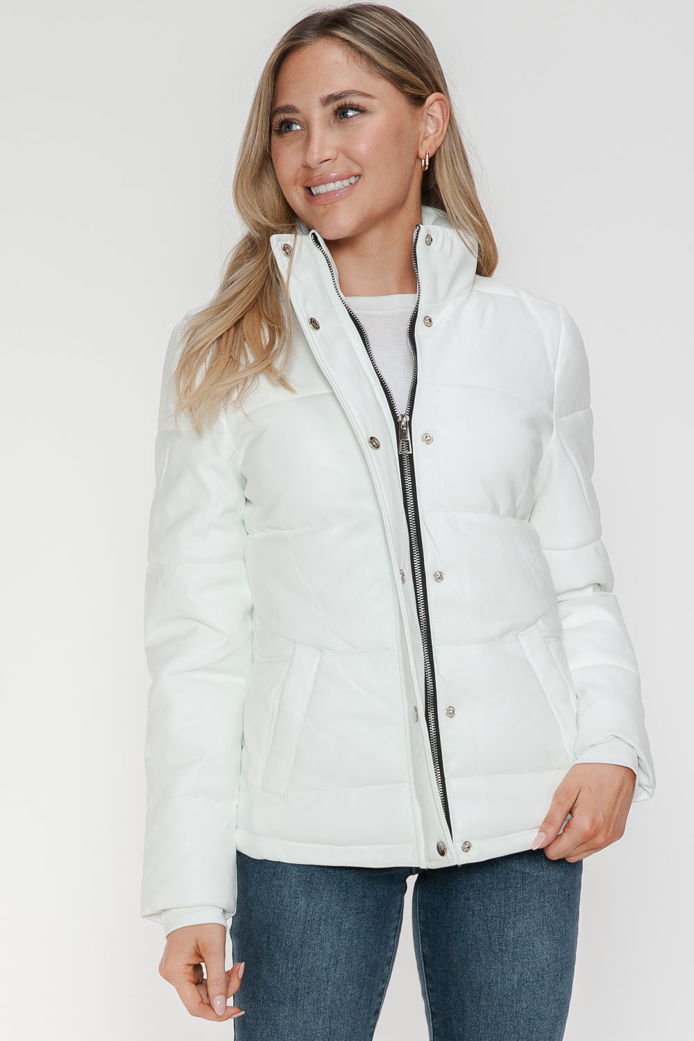 Women's Lush Pocketed Turtleneck Puffer Jacket