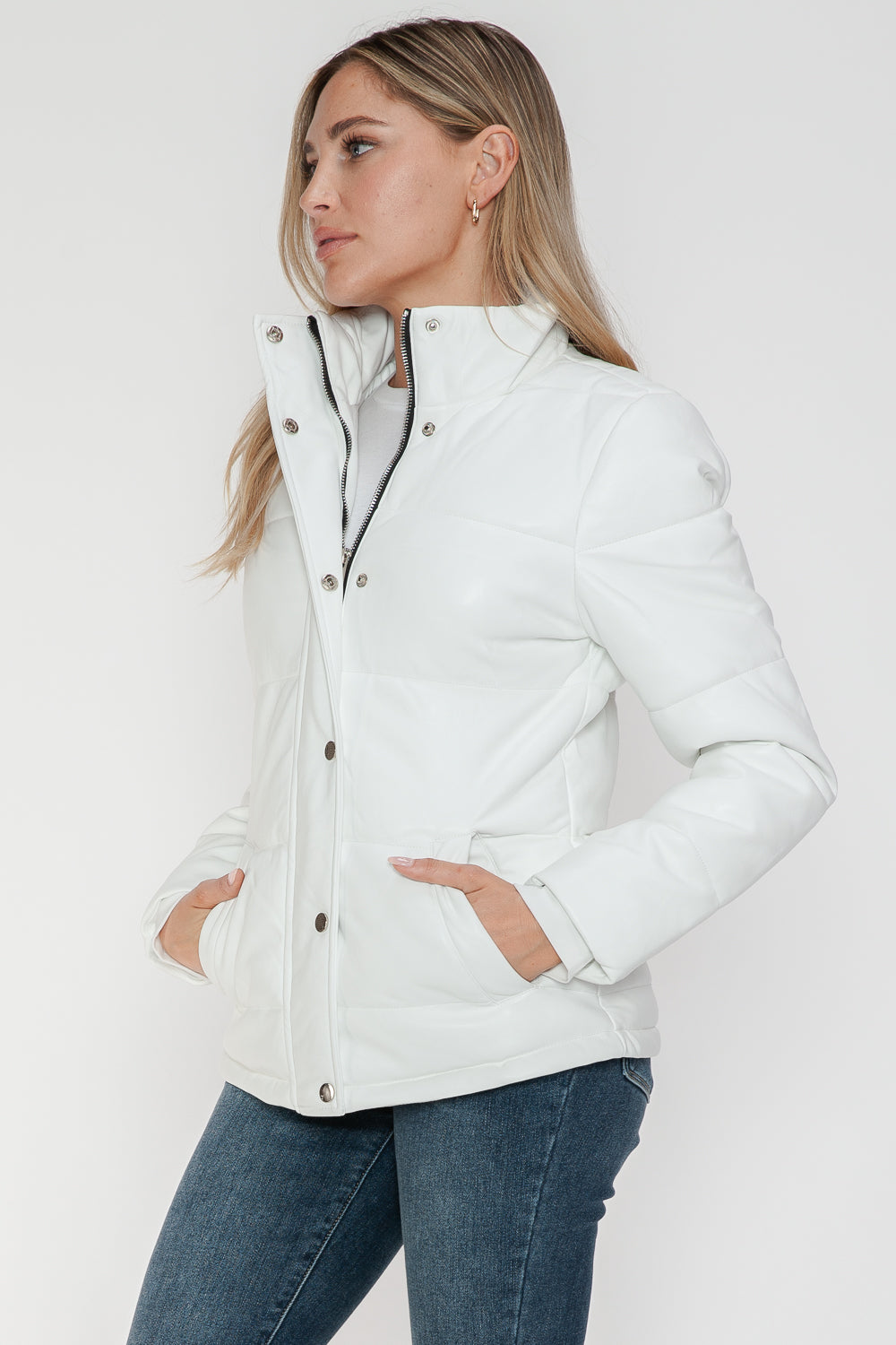 Women's Lush Pocketed Turtleneck Puffer Jacket