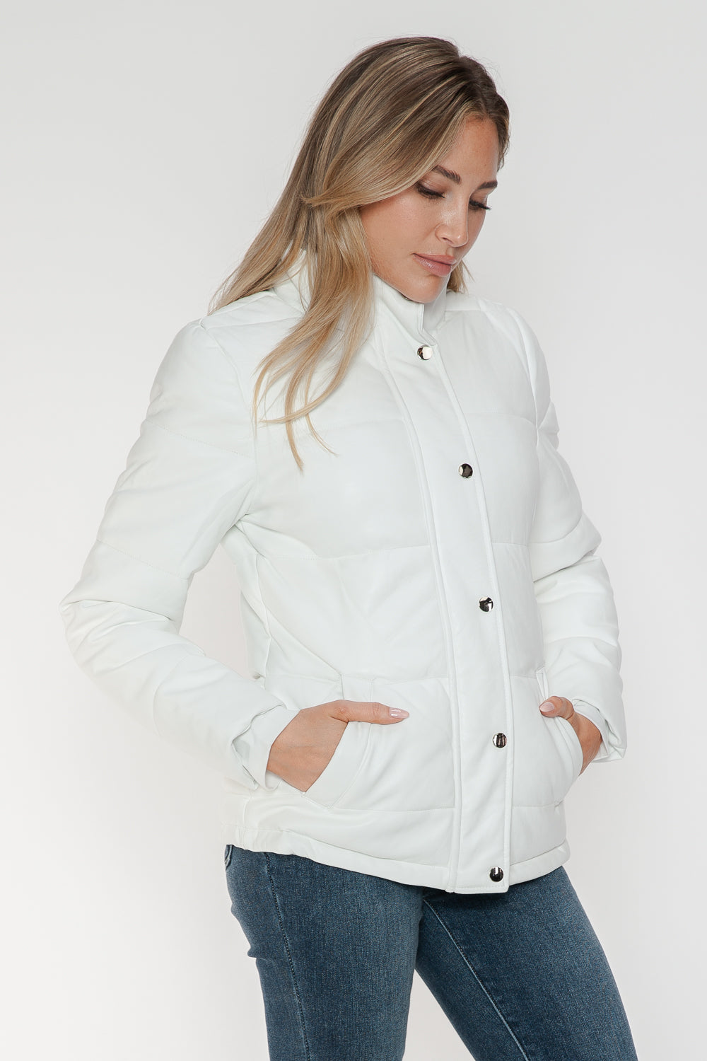 Women's Lush Pocketed Turtleneck Puffer Jacket