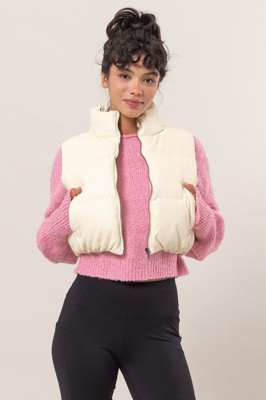 Women's Cute Crop Puffer Vest