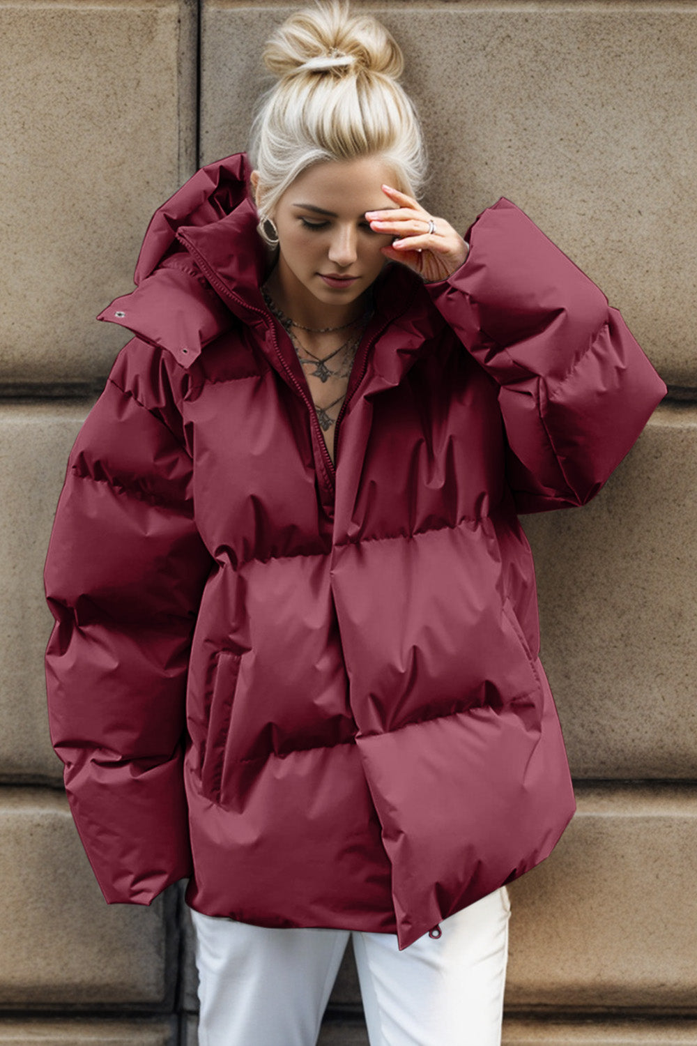 Women's Fashionable Hooded Puffer Jacket